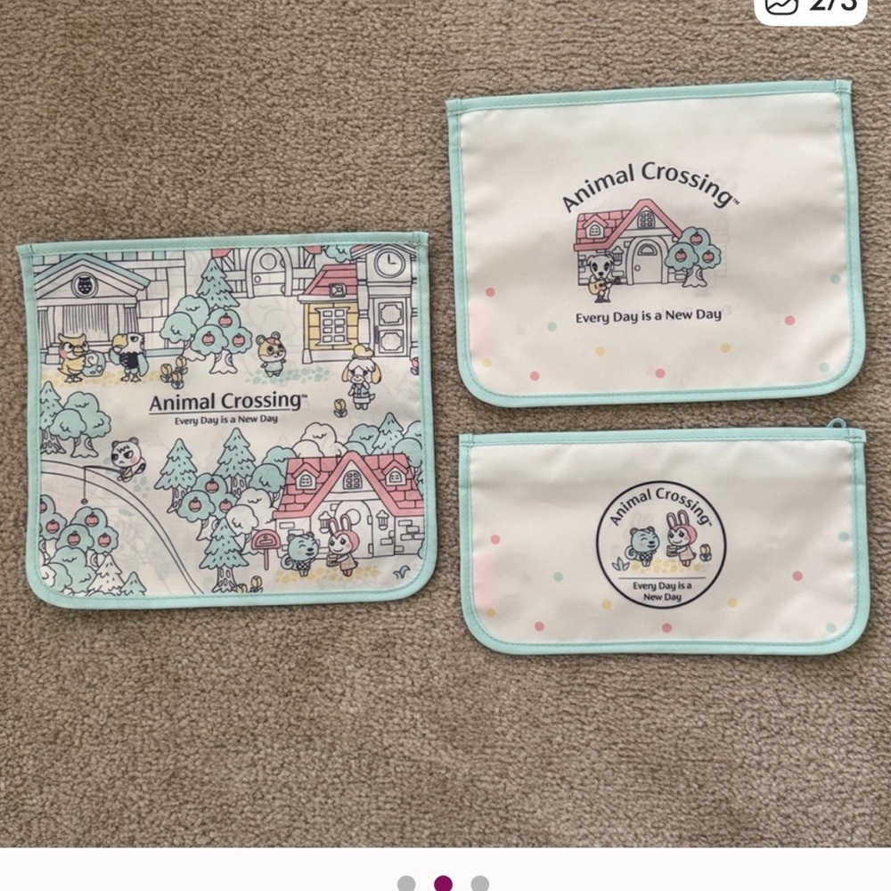 Nintendo Animal Crossing Pouch Set - Blue and White - Picture 2 of 4